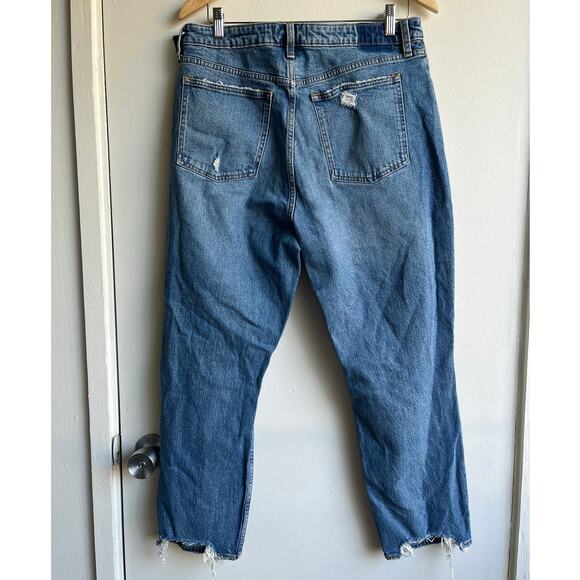 Abercrombie & Fitch Curve Love The Mom High Rise Jeans Blue size 32 14R $99 NWT - Picture 2 of 10